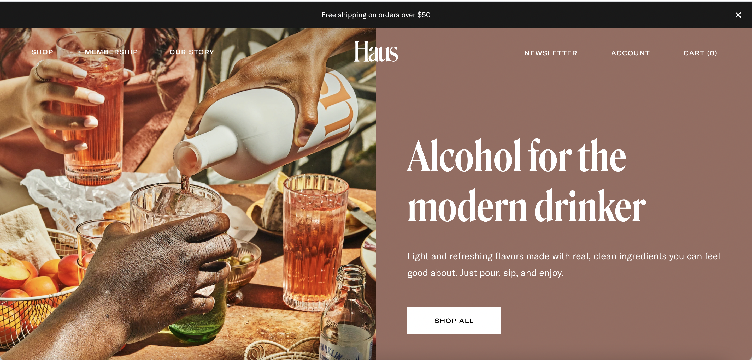 Screenshot from Haus' website