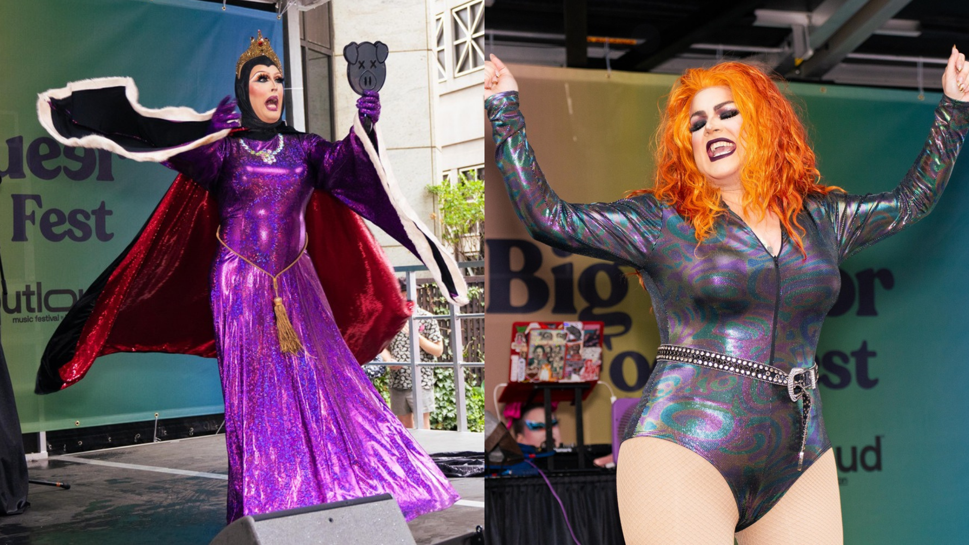 Drag Queen Abby Cummings performs at the Big Queer Food Festival at High Street Place